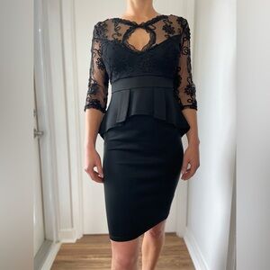 Black formal dress with lace detail size Medium